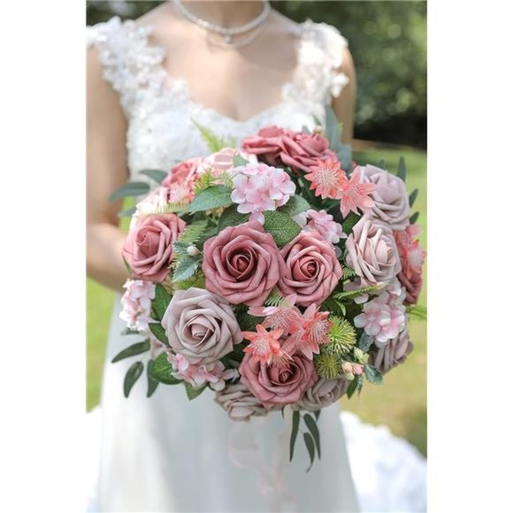 Artificial Flowers Combo Box Set Gradient Color Flower Leaf w/ Stems DIY Wedding - Picture 6 of 6